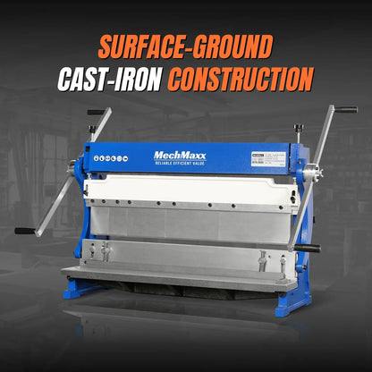 30-inch 3-in-1 Pan and Box Brake – Slip Roll, Shear, Bending Machine for Sheet Metal, 20 Gauge Mild Steel, Adjustable Fingers, Heavy Duty, Metalworking, Fabrication, Rolling, Bending MMCB3016