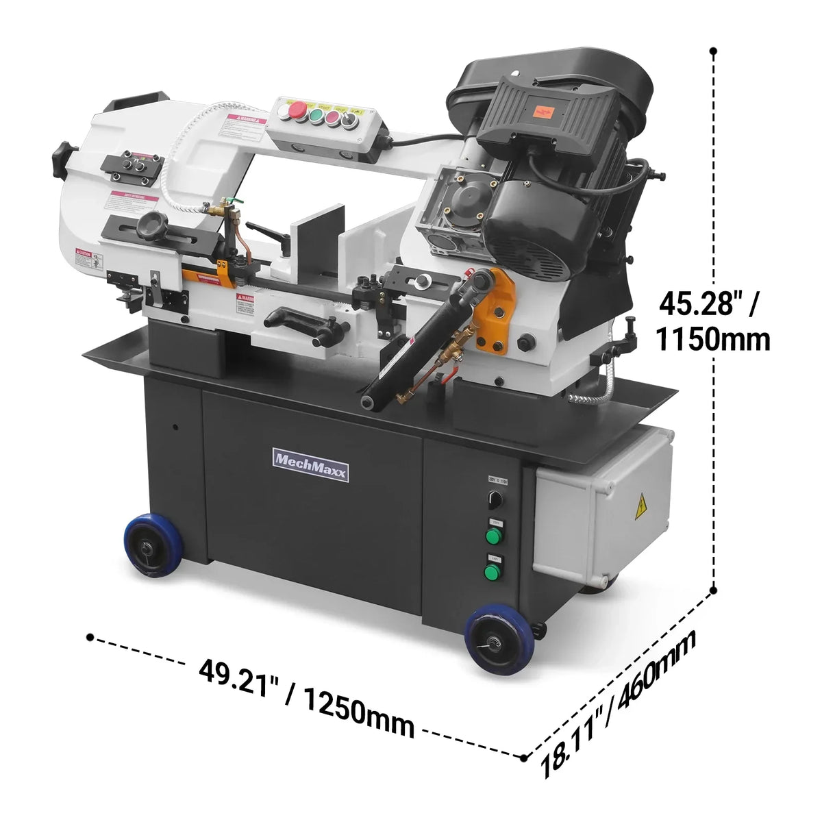 7" x 12" Metal Band Saw, 1.5 HP 115V/230V Dual Voltage 4-Speed Horizontal Vertical Bandsaw with Hydraulic Downfeed, Coolant System & Adjustable Angle Cutting for Steel, Aluminum, Pipe & Structural Metal BS-712N
