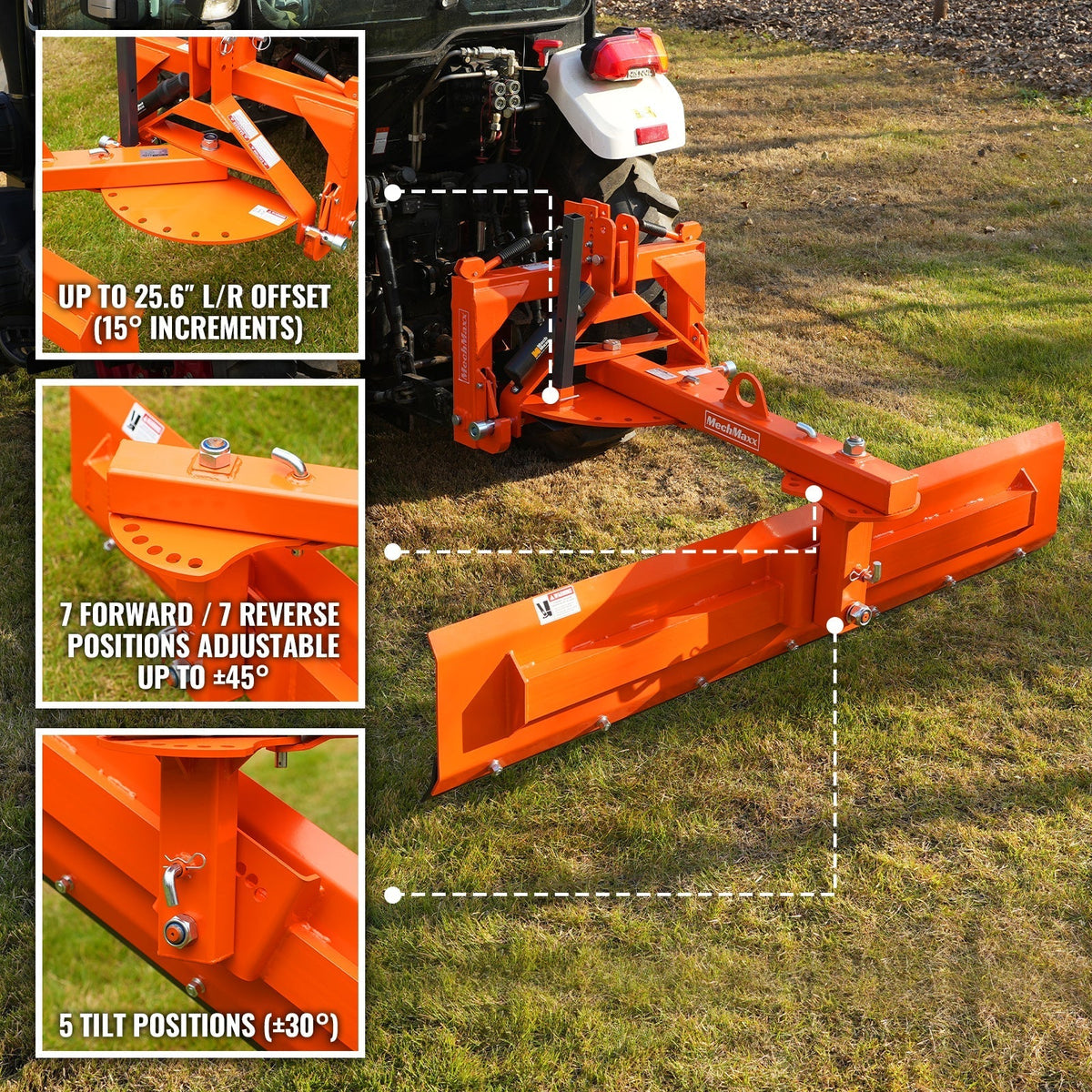 84" 6-Way Rear Blade 3 Point Hitch Tractor Attachment,  RB84S
