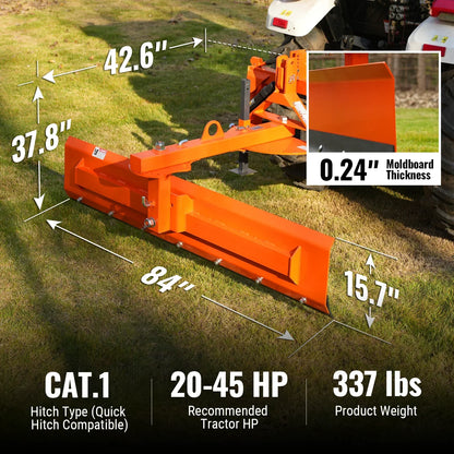 84" 6-Way Rear Blade 3 Point Hitch Tractor Attachment,  RB84S