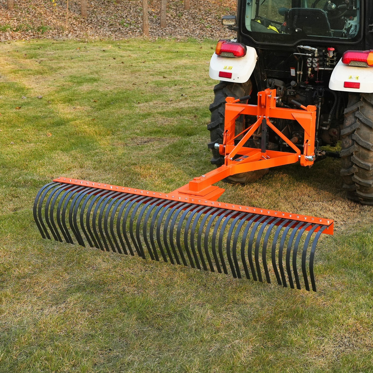 84" Landscape Rake with 42 Tines 3 Point Hitch Tractor Attachment,  LR84