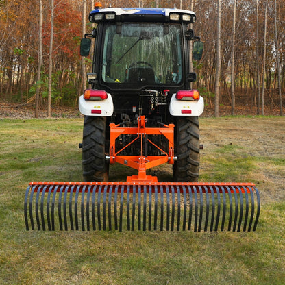 84" Landscape Rake with 42 Tines 3 Point Hitch Tractor Attachment,  LR84