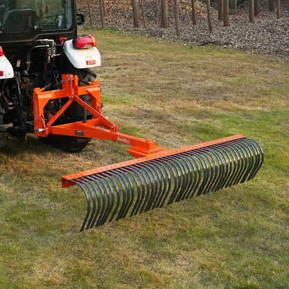 84" Landscape Rake with 42 Tines 3 Point Hitch Tractor Attachment,  LR84