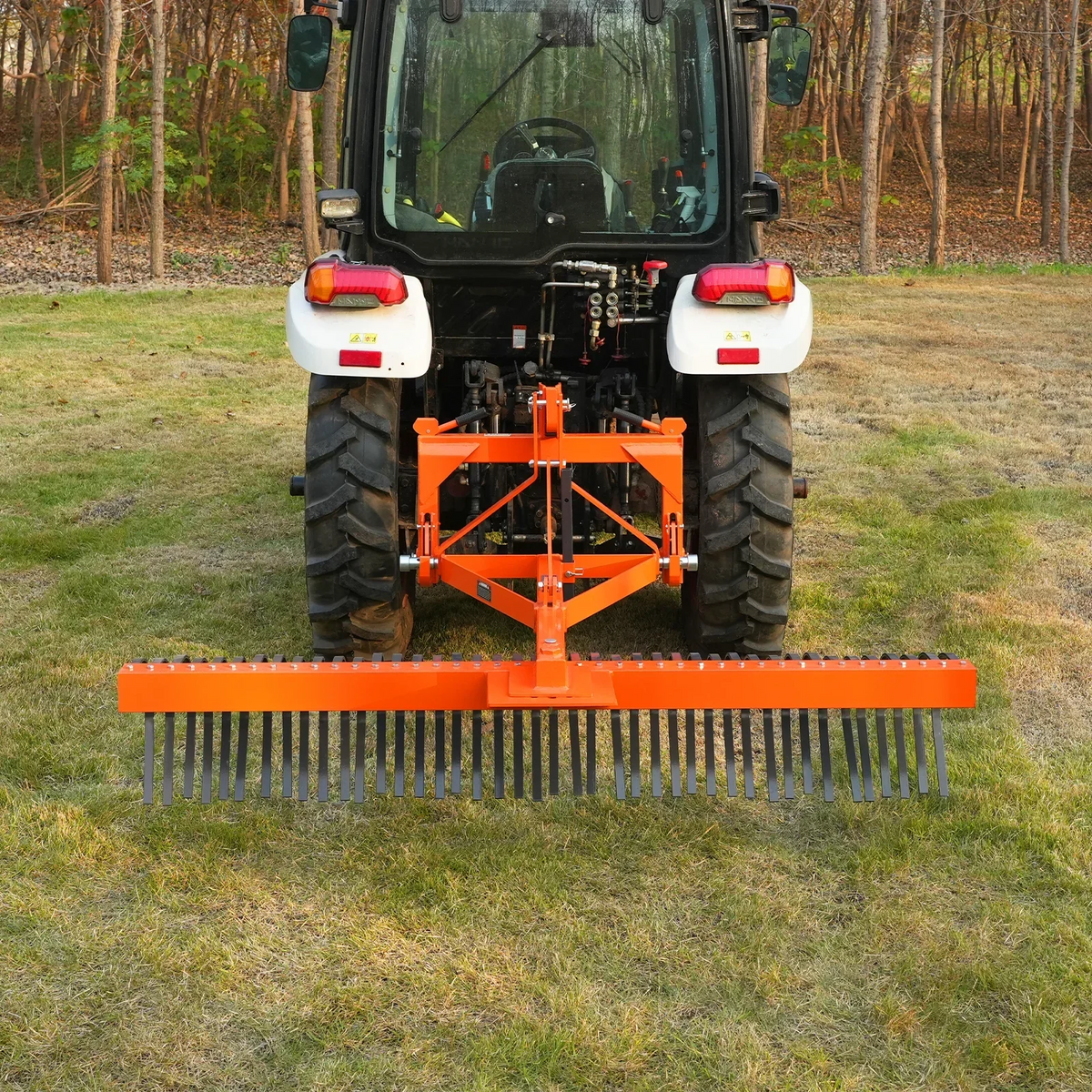 84" Landscape Rake with 42 Tines 3 Point Hitch Tractor Attachment,  LR84