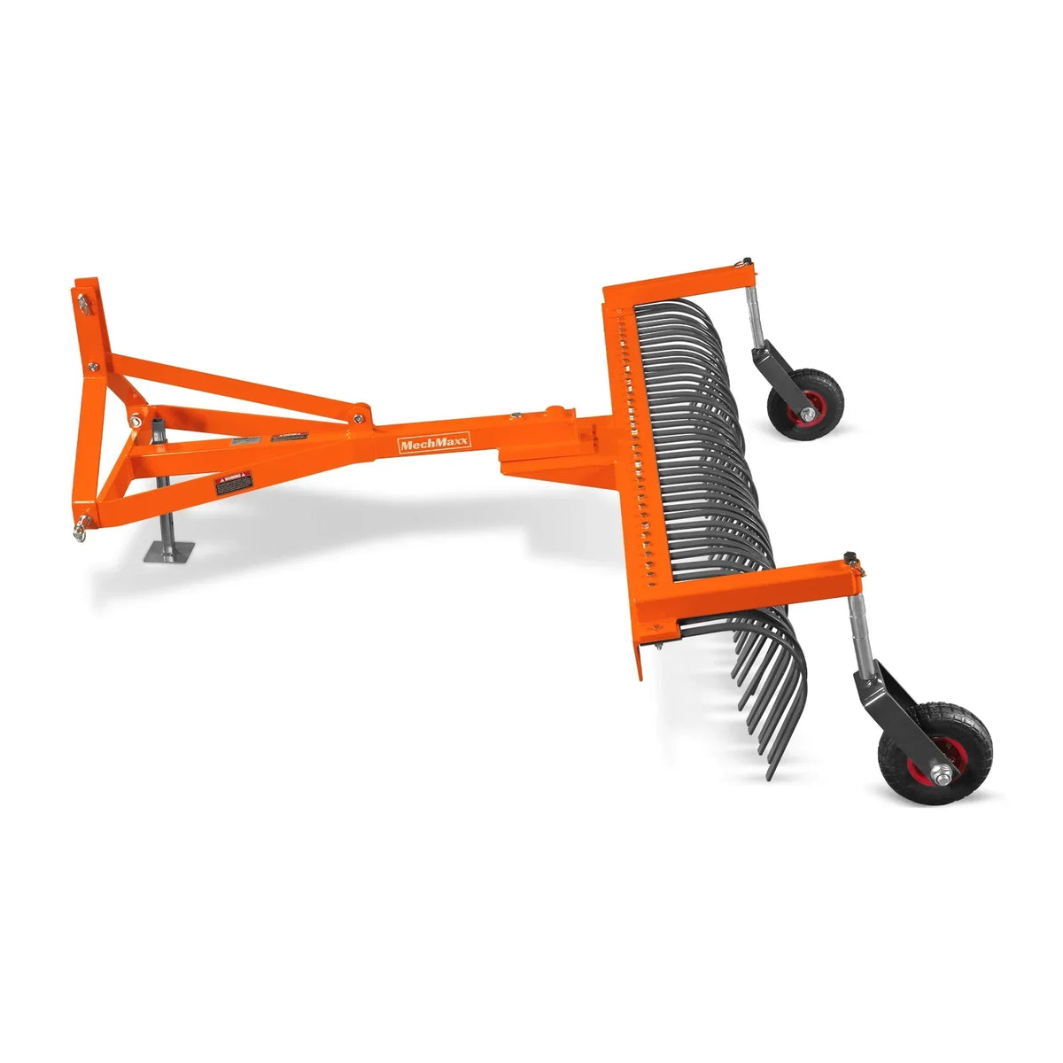 84" Landscape Rake with Bolt-On Wheels & 42 Tines 3 Point Hitch Tractor Attachment,  LR84W