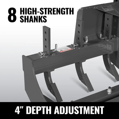84" Skid Steer Land Plane with 8 Adjustable Scarifier Shanks, Removable Sift Screen and Bolt-On Cutting Blades, SSLP84