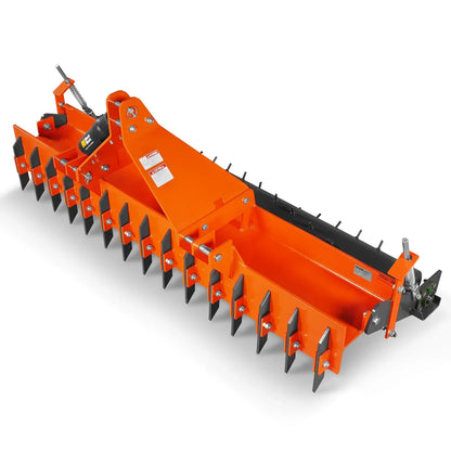 84" Heavy Duty Soil Pulverizer,  Single Spiked Roller,  29 Shanks,  Category 1 and 2,  3 Point Hitch Tractor Attachment,  TSP84