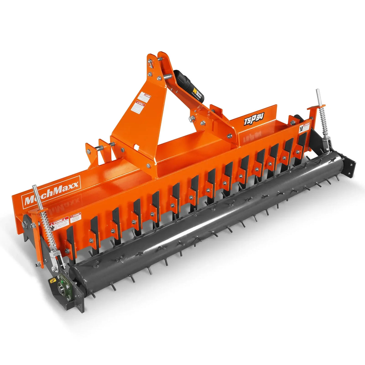 84" Heavy Duty Soil Pulverizer,  Single Spiked Roller,  29 Shanks,  Category 1 and 2,  3 Point Hitch Tractor Attachment,  TSP84