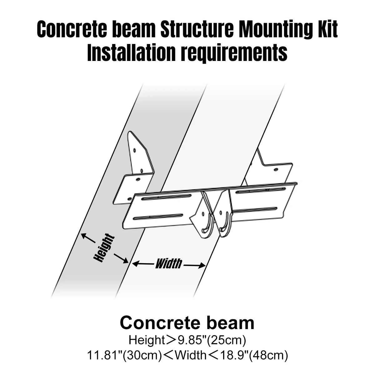 Concrete beam Structure Mounting Kit for Ceiling Fan – Optional Accessory for Installation