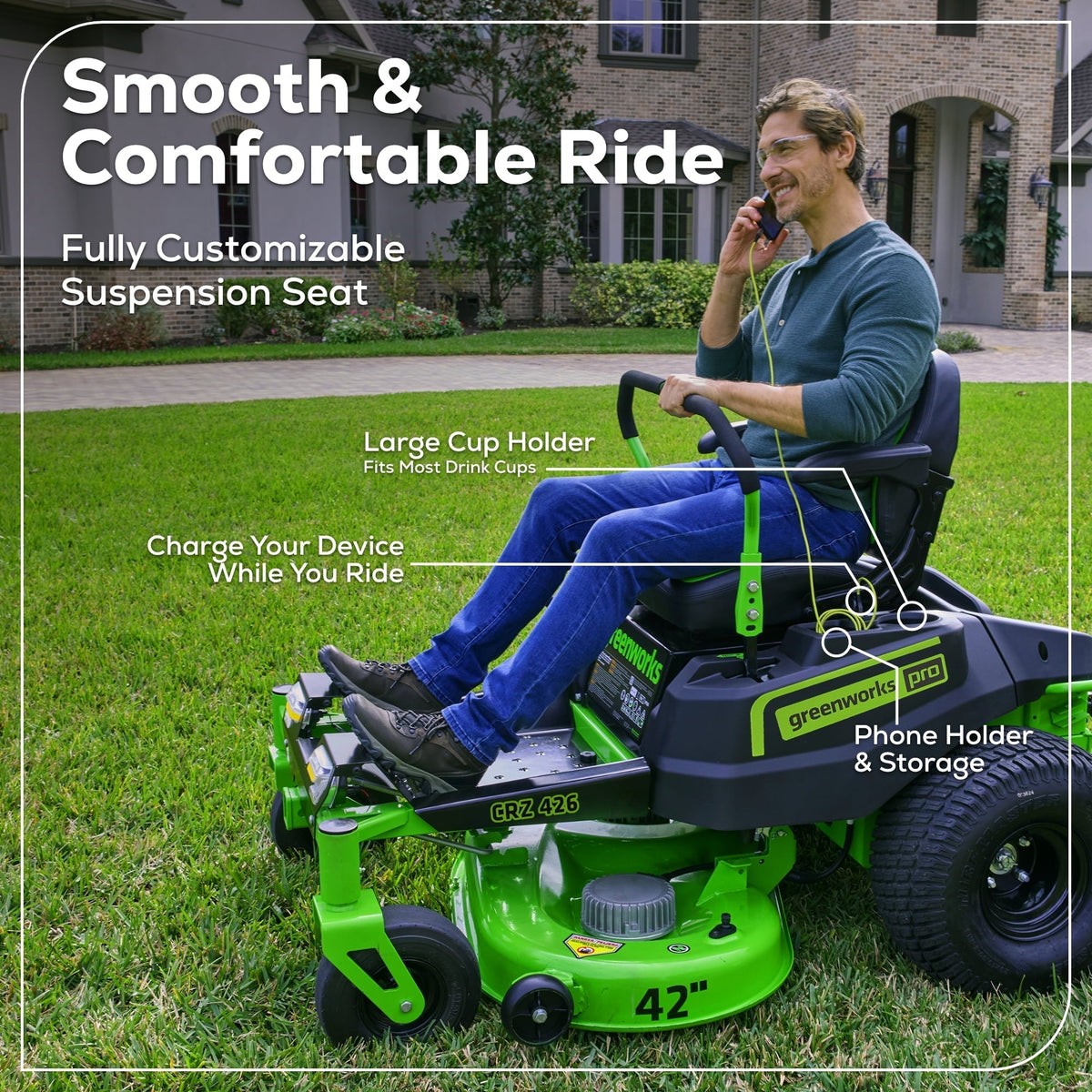 Greenworks 7409302 Crossover-Z Zero Turn Riding Mower 106.7cm