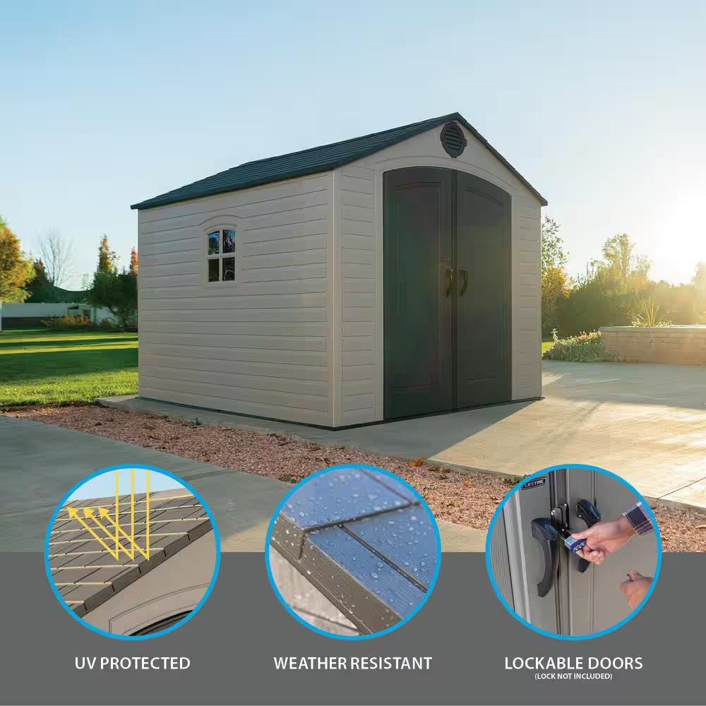 8 Ft. W X 10 Ft. D Resin Outdoor Storage Shed 71.7 Sq. Ft.
