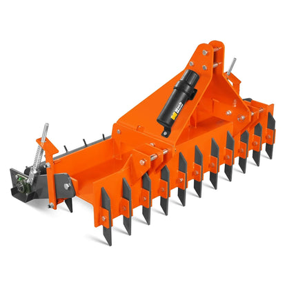 60" Heavy Duty Soil Pulverizer,  Single Spiked Roller,  21 Shanks,  Category 1 and 2,  3 Point Hitch Tractor Attachment,  TSP60