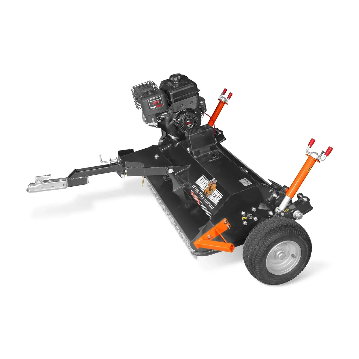 MechMaxx 48" Tow-Behind ATV Offset Flail Mower,  B&S 13.5HP 420cc E-start Gas Engine Powered; Adjustable Mowing Height,  ATV120