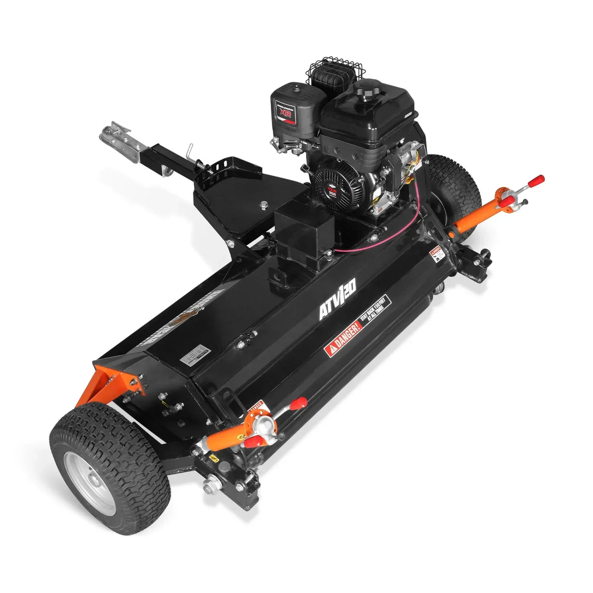 MechMaxx 48" Tow-Behind ATV Offset Flail Mower,  B&S 13.5HP 420cc E-start Gas Engine Powered; Adjustable Mowing Height,  ATV120
