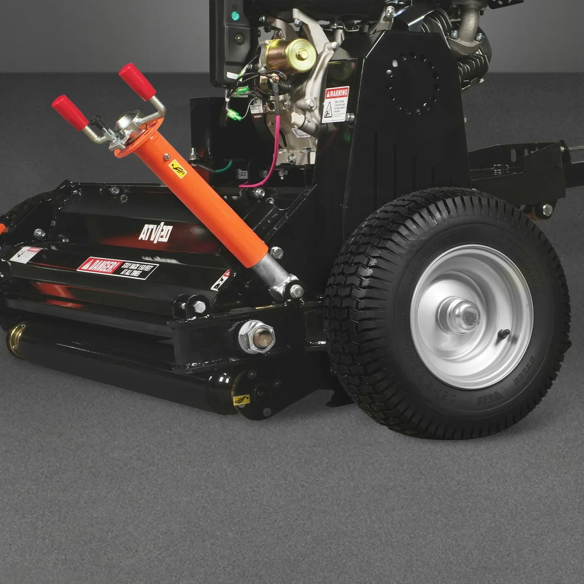 MechMaxx 48" Tow-Behind ATV Offset Flail Mower,  B&S 13.5HP 420cc E-start Gas Engine Powered; Adjustable Mowing Height,  ATV120
