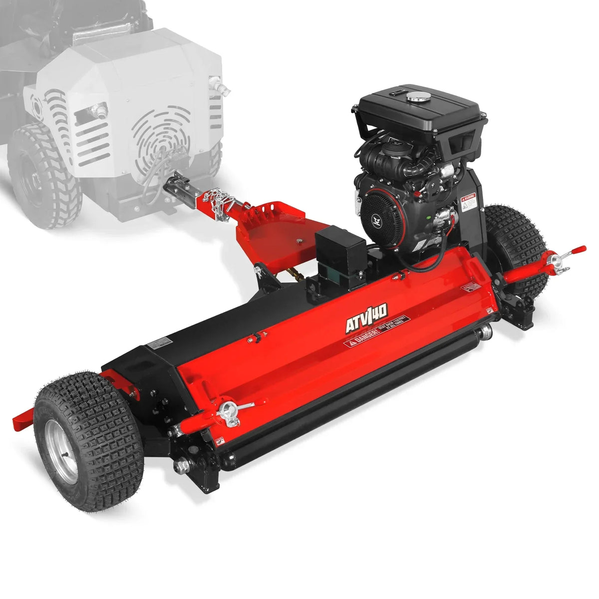 MechMaxx 55" Tow-Behind ATV Offset Flail Mower, 23HP 679cc E-start Gas Engine Powered; Adjustable Mowing Height, ATV140