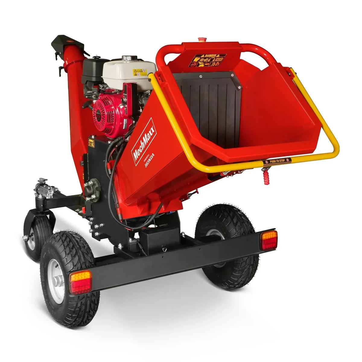 6 inch HONDA E-Start Gasoline Engine Powered 4 - Wheel Drum Wood Chipper with Taillight ,  B150