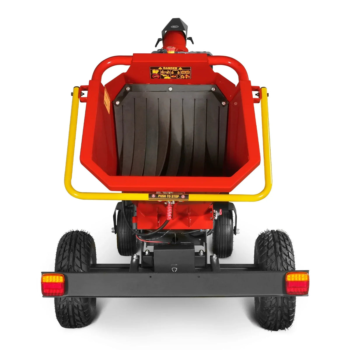 6 inch HONDA E-Start Gasoline Engine Powered 4 - Wheel Drum Wood Chipper with Taillight ,  B150