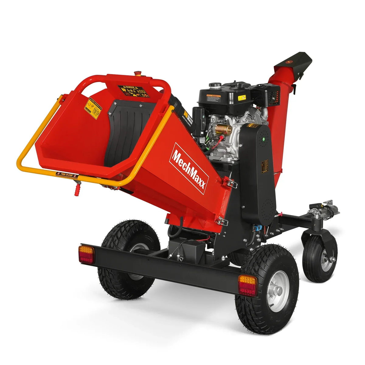 6 inch ZONSEN E-Start 420cc 15hp Gas Powered 4 - Wheel Drum Wood Chipper with Taillight ,  B150