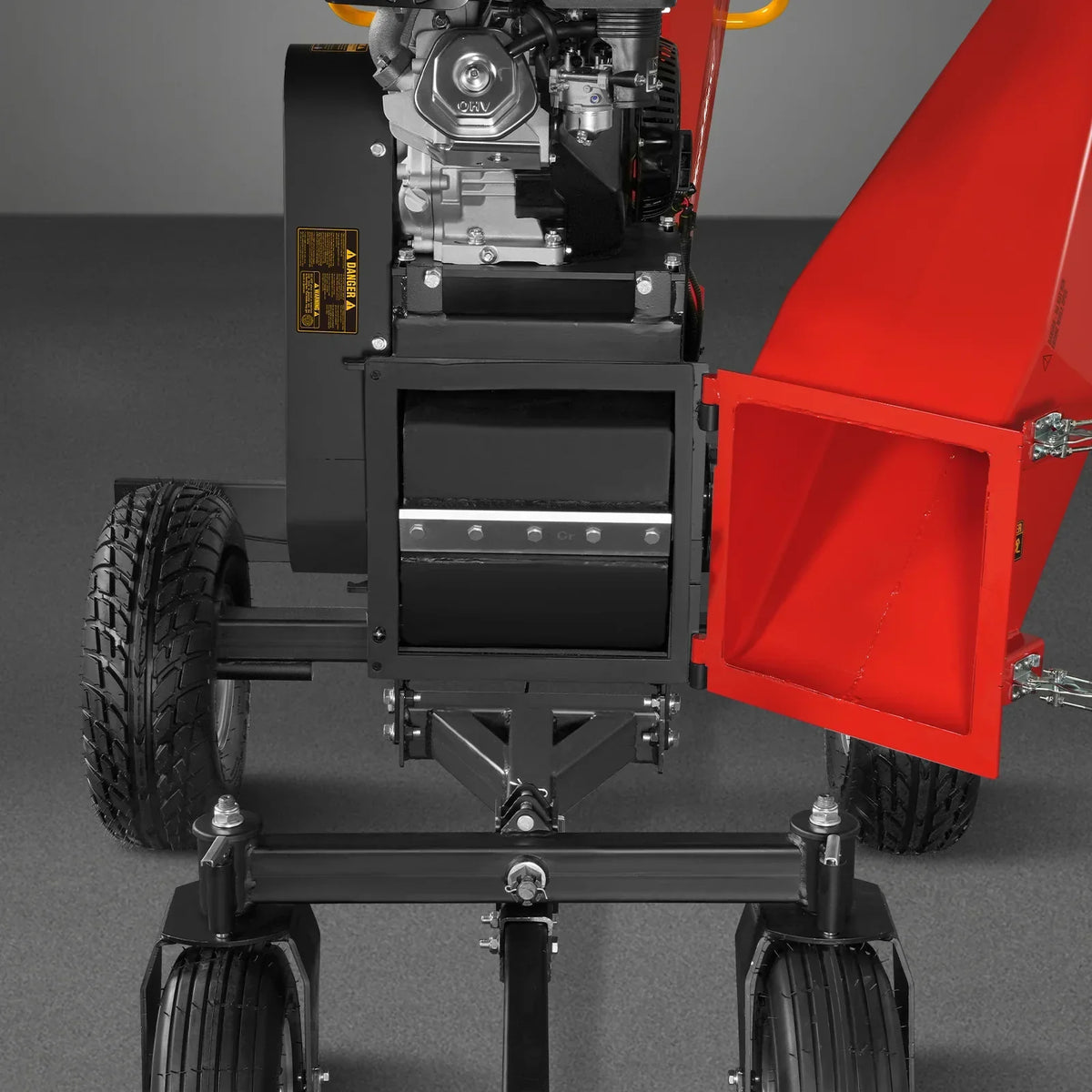 6 inch ZONSEN E-Start 420cc 15hp Gas Powered 4 - Wheel Drum Wood Chipper with Taillight ,  B150