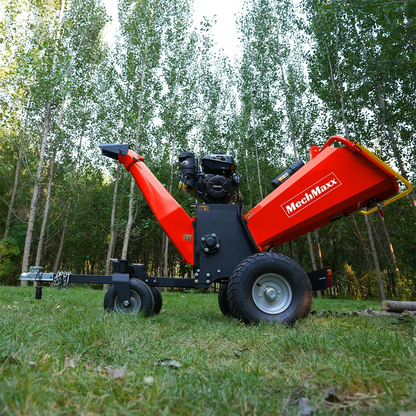 6 inch KOHLER E-Start 429cc 14HP Gas Powered 4 - Wheel Drum Wood Chipper with Taillight ,  B150