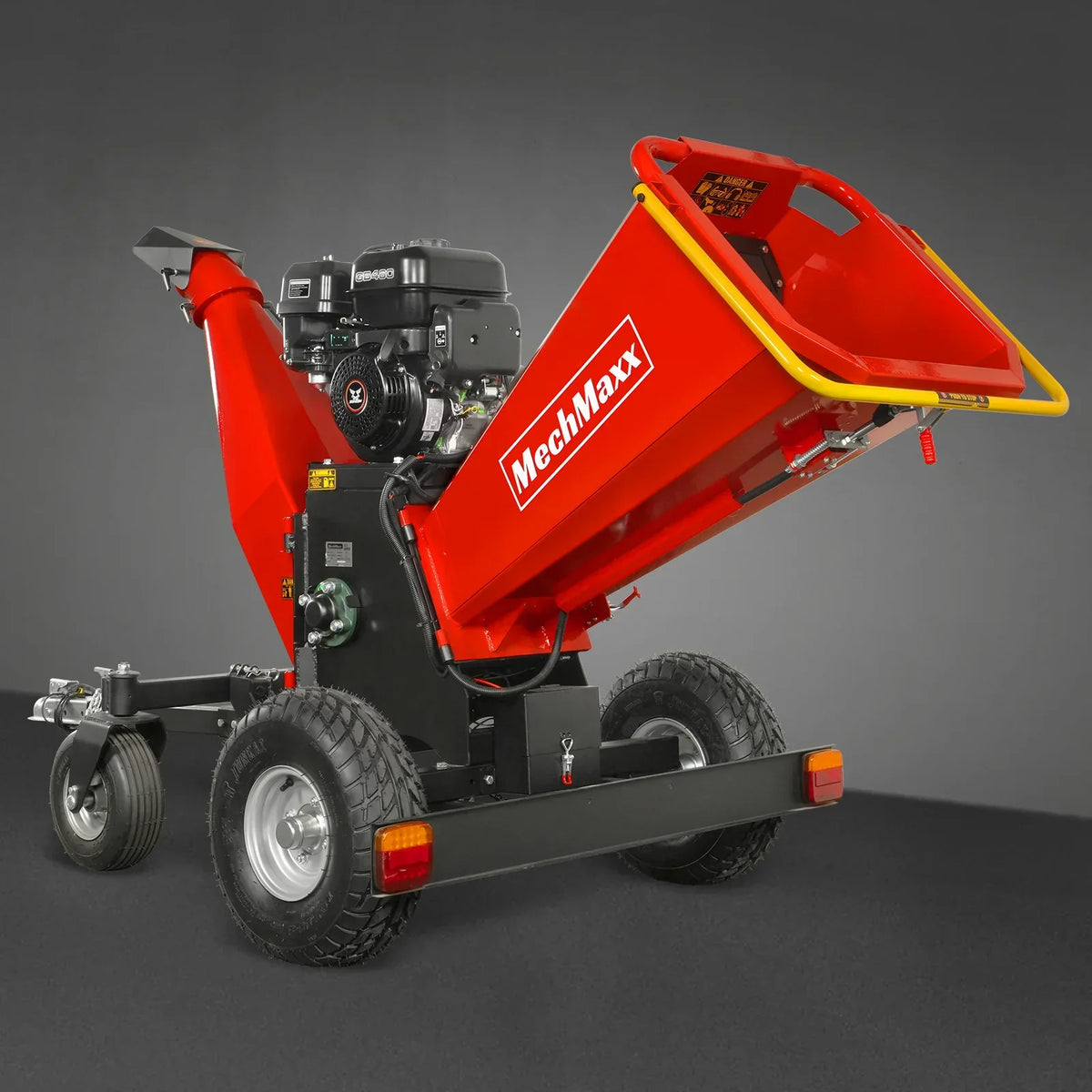 6 inch ZONSEN E-Start 420cc 15hp Gas Powered 4 - Wheel Drum Wood Chipper with Taillight ,  B150