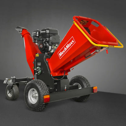 6 inch ZONSEN E-Start 420cc 15hp Gas Powered 4 - Wheel Drum Wood Chipper with Taillight ,  B150