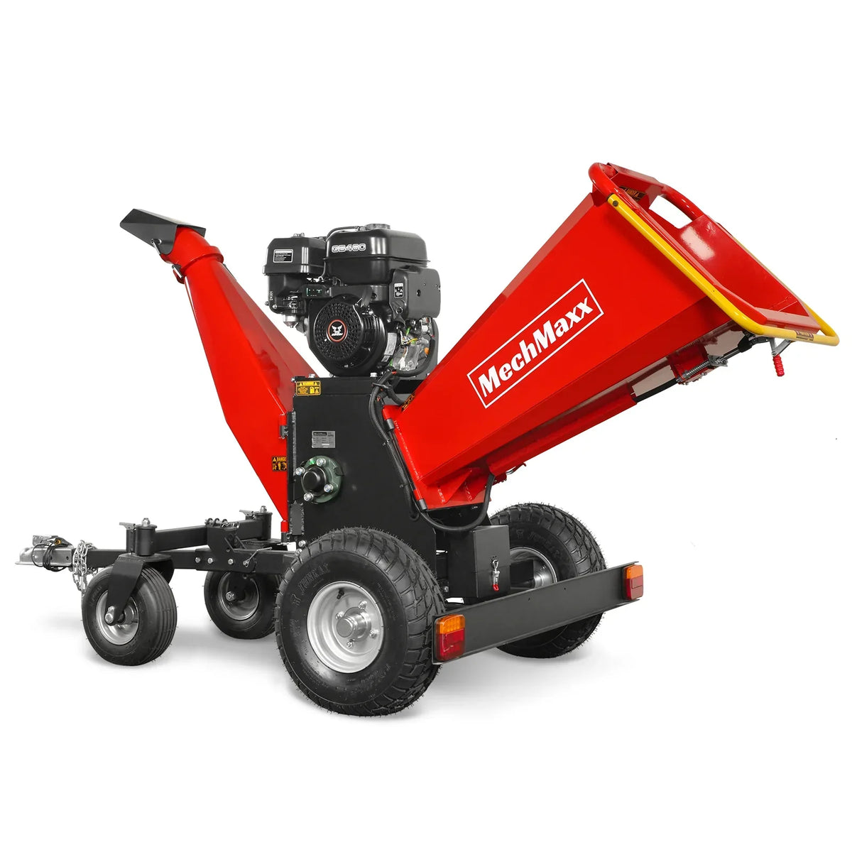 6 inch ZONSEN E-Start 420cc 15hp Gas Powered 4 - Wheel Drum Wood Chipper with Taillight ,  B150