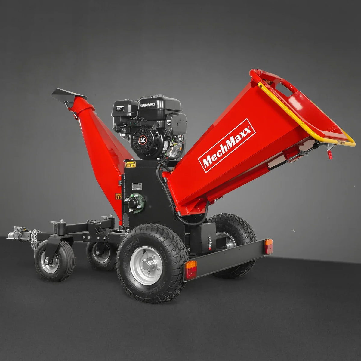 6 inch ZONSEN E-Start 420cc 15hp Gas Powered 4 - Wheel Drum Wood Chipper with Taillight ,  B150