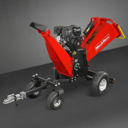 6 inch ZONSEN E-Start 420cc 15hp Gas Powered 4 - Wheel Drum Wood Chipper with Taillight ,  B150