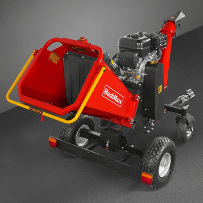 6 inch ZONSEN E-Start 420cc 15hp Gas Powered 4 - Wheel Drum Wood Chipper with Taillight ,  B150
