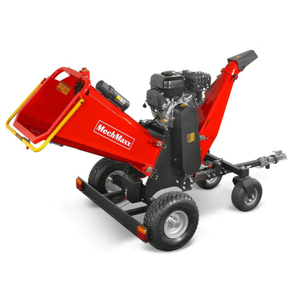 6 inch ZONSEN E-Start 420cc 15hp Gas Powered 4 - Wheel Drum Wood Chipper with Taillight ,  B150