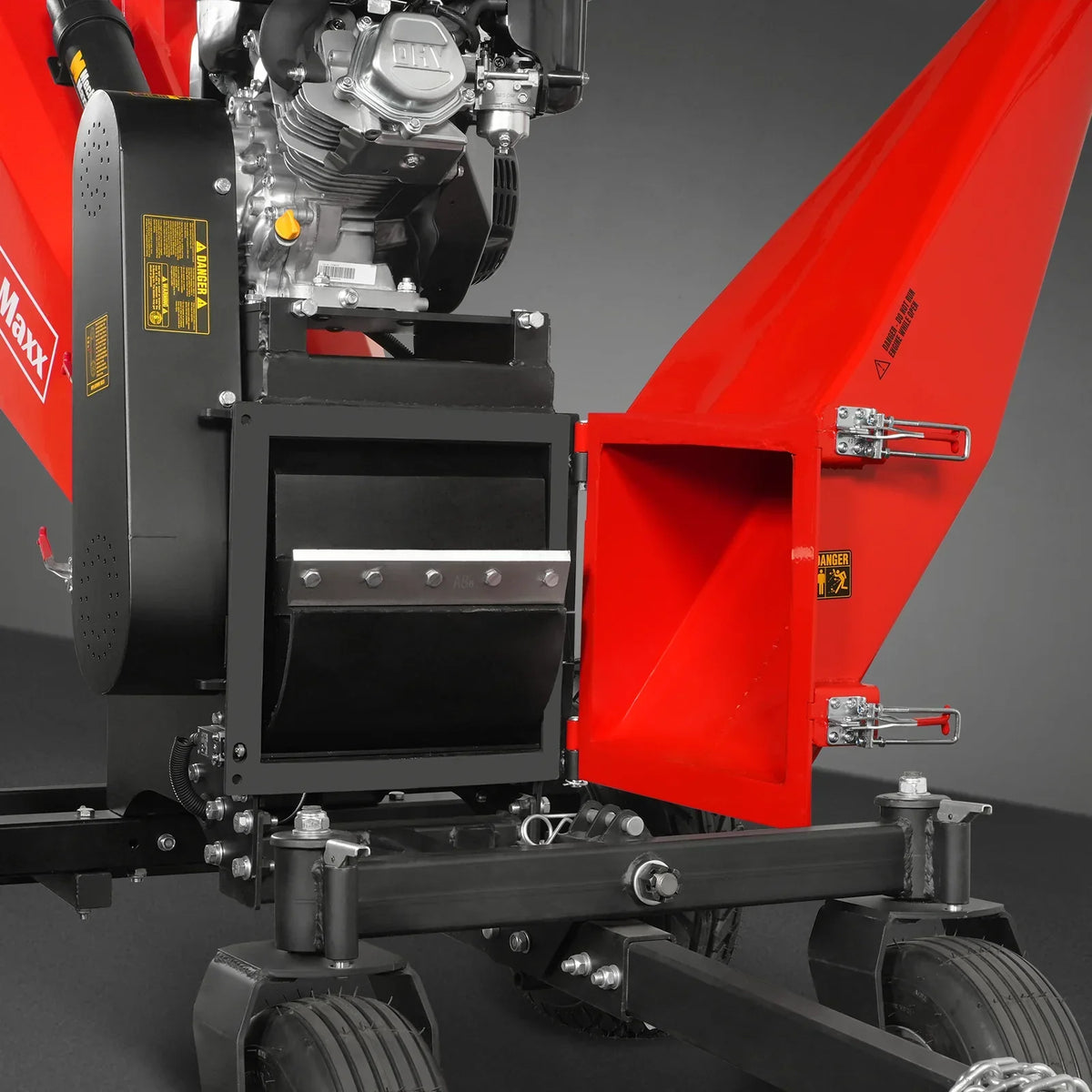 6 inch ZONSEN E-Start 420cc 15hp Gas Powered 4 - Wheel Drum Wood Chipper with Taillight ,  B150