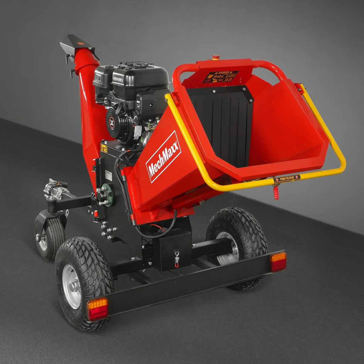 6 inch ZONSEN E-Start 420cc 15hp Gas Powered 4 - Wheel Drum Wood Chipper with Taillight ,  B150