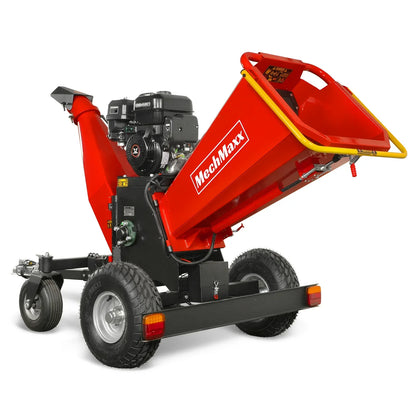 6 inch ZONSEN E-Start 420cc 15hp Gas Powered 4 - Wheel Drum Wood Chipper with Taillight ,  B150
