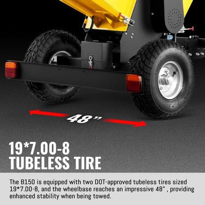 6 inch E-start Zonsen 420cc 15hp Gas Powered 4 - Wheel Drum Wood Chipper with Taillight ,  B150