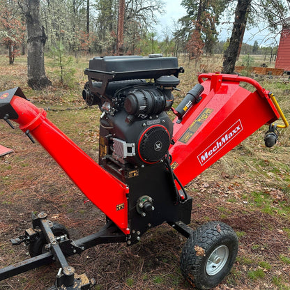 8 inch ZONSEN E-Start 1000cc 35hp Gas Powered 4 - Wheel Drum Wood Chipper with Taillight ,  B200