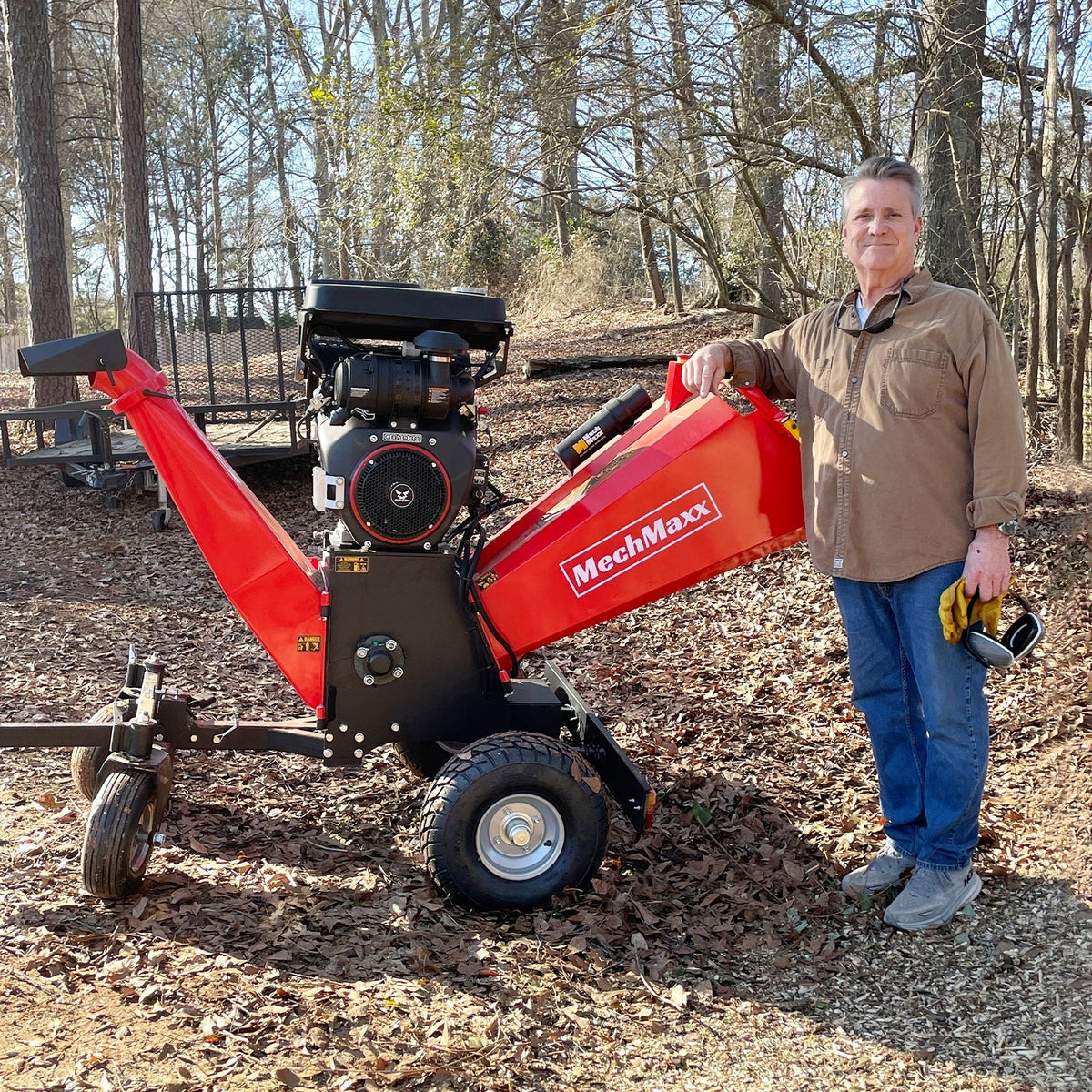 3-Point PTO Stump Grinder & 8 inch ZONSEN E-Start 1000cc 35hp Gas Powered Wood Chipper Bundle, SG24 & B200
