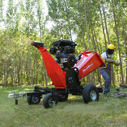 8 inch ZONSEN E-Start 1000cc 35hp Gas Powered 4 - Wheel Drum Wood Chipper with Taillight ,  B200