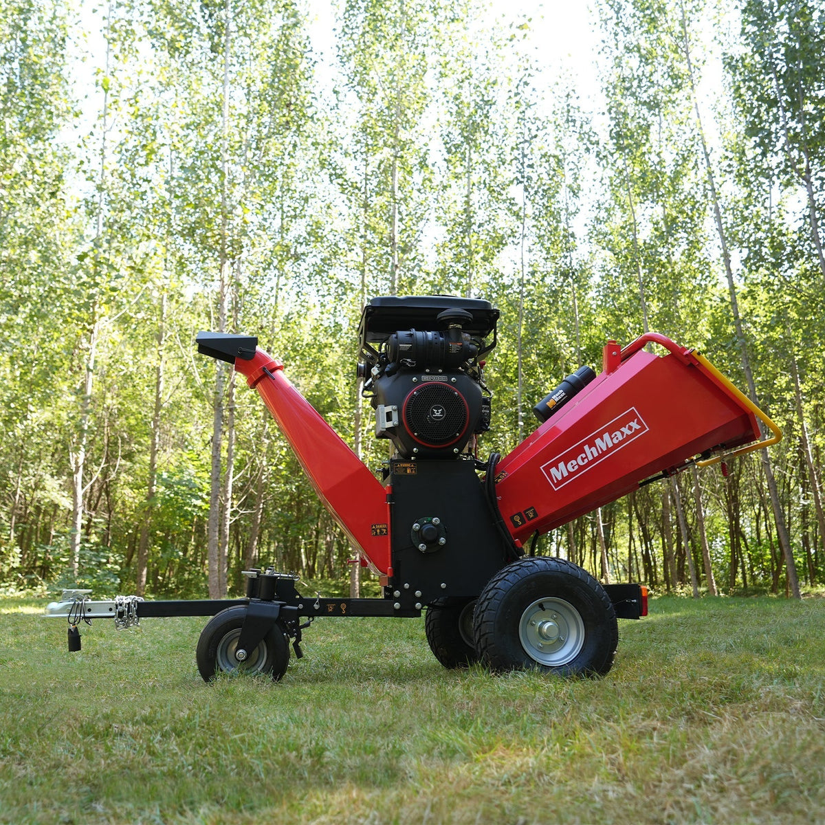 8 inch ZONSEN E-Start 1000cc 35hp Gas Powered 4 - Wheel Drum Wood Chipper with Taillight ,  B200