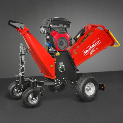 8 inch HONDA E-Start 688cc 22hp Gas Powered 4 - Wheel Drum Wood Chipper with Taillight ,  B200