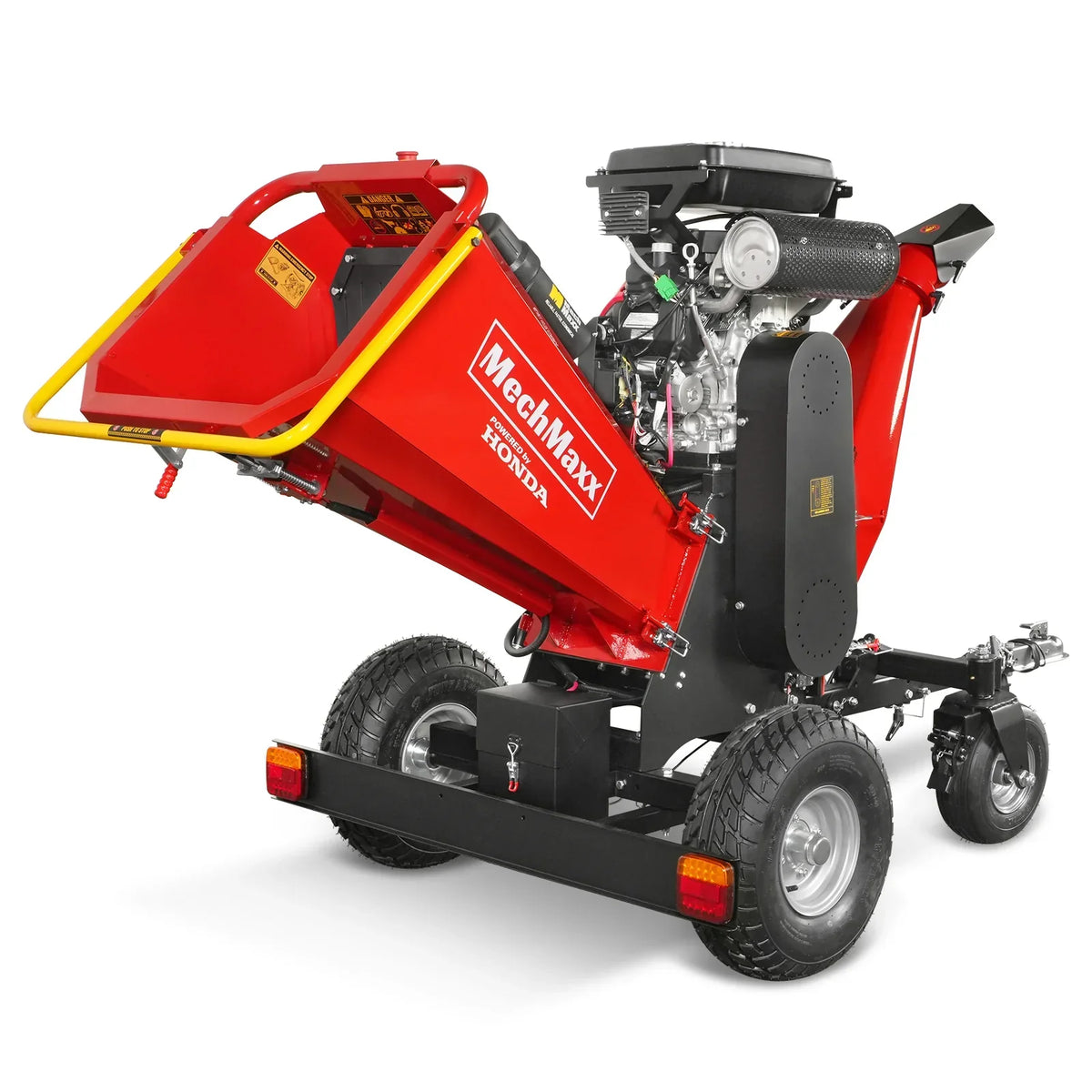 8 inch HONDA E-Start 688cc 22hp Gas Powered 4 - Wheel Drum Wood Chipper with Taillight ,  B200