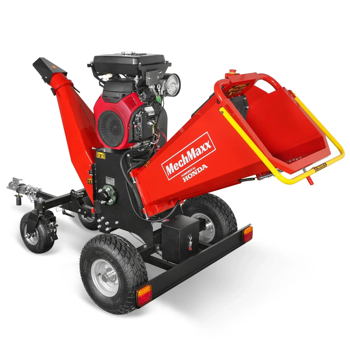 8 inch HONDA E-Start 688cc 22hp Gas Powered 4 - Wheel Drum Wood Chipper with Taillight ,  B200