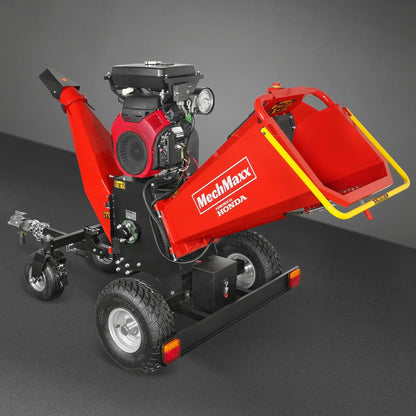 8 inch HONDA E-Start 688cc 22hp Gas Powered 4 - Wheel Drum Wood Chipper with Taillight ,  B200