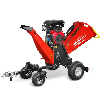 8 inch HONDA E-Start 688cc 22hp Gas Powered 4 - Wheel Drum Wood Chipper with Taillight ,  B200