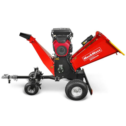 8 inch HONDA E-Start 688cc 22hp Gas Powered 4 - Wheel Drum Wood Chipper with Taillight ,  B200