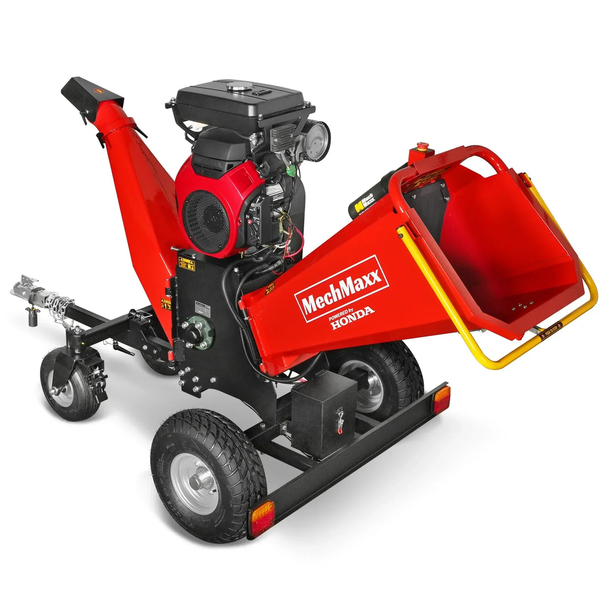 8 inch HONDA E-Start 688cc 22hp Gas Powered 4 - Wheel Drum Wood Chipper with Taillight ,  B200