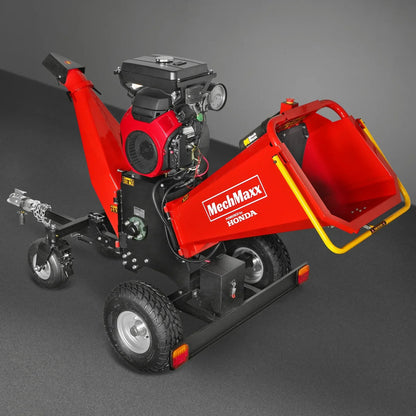 8 inch HONDA E-Start 688cc 22hp Gas Powered 4 - Wheel Drum Wood Chipper with Taillight ,  B200
