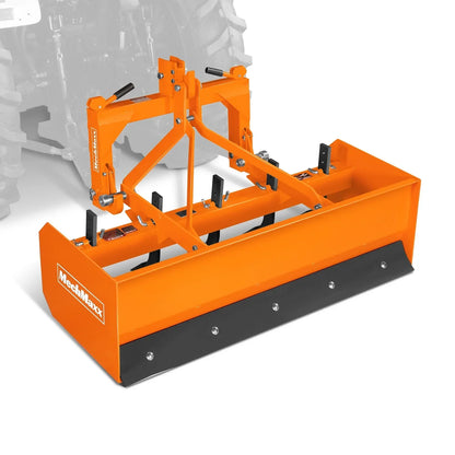 60" Box Blade Scraper with 5 Shanks 3 Point Hitch Tractor Attachment,  BB60