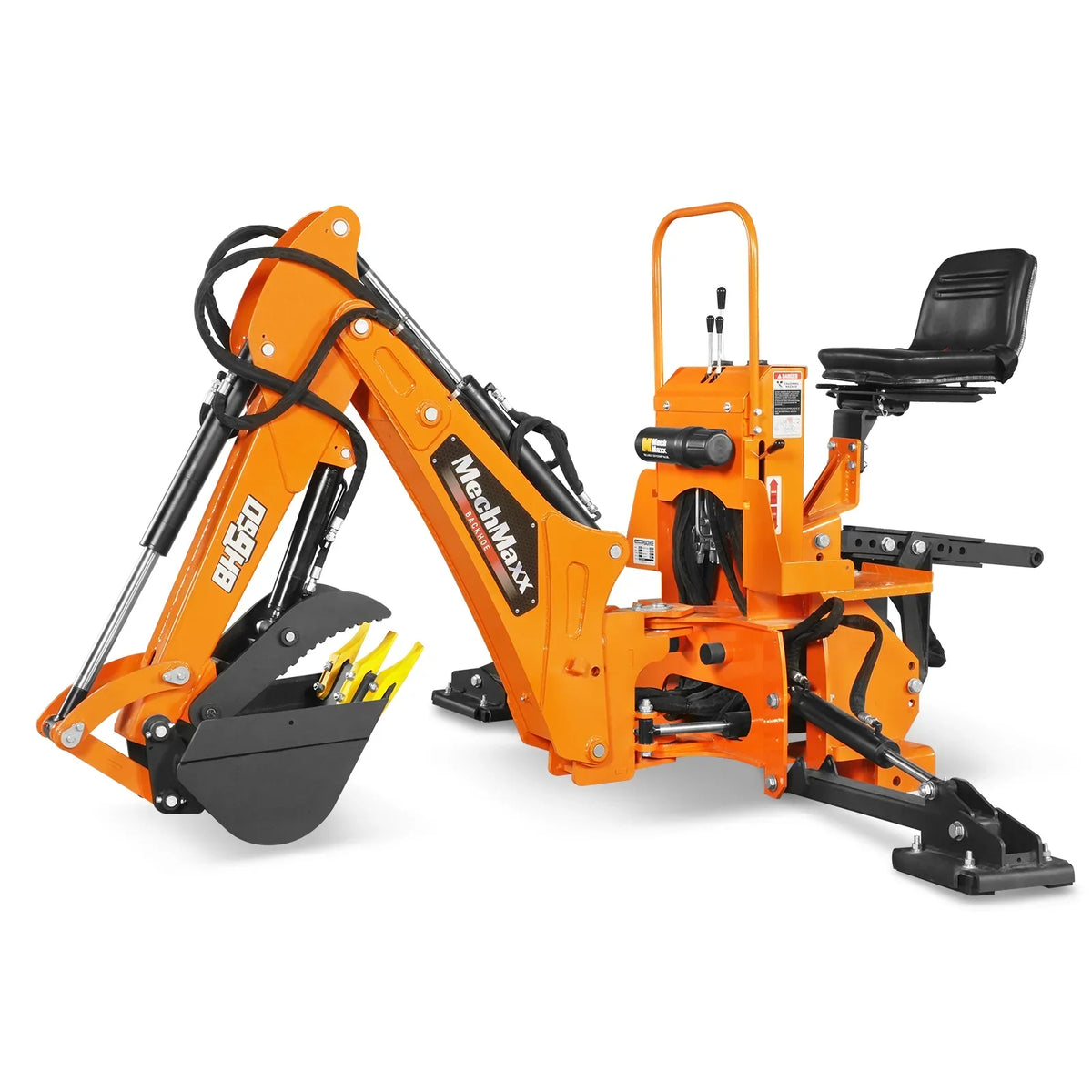 7' Tractor Backhoe Attachment with Hydraulic Thumb,  12" Bucket,  ISO/SAE Switchable Controls,  Self-Contained Hydraulic System,  3 Point Hitch Cat.1,  15-50 HP,  BH660H